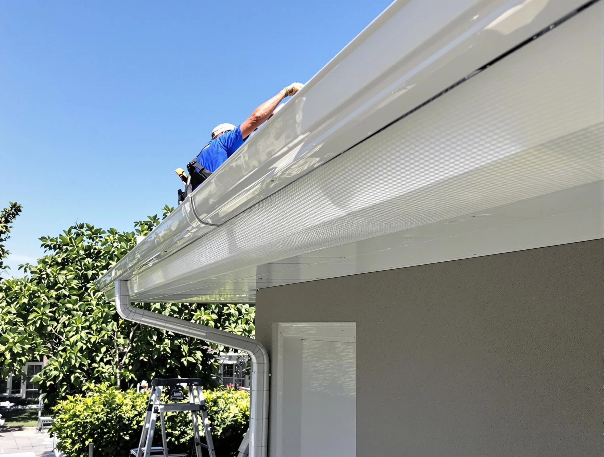 Debris-free gutter guard system by Kent Roofing Company in Kent, OH