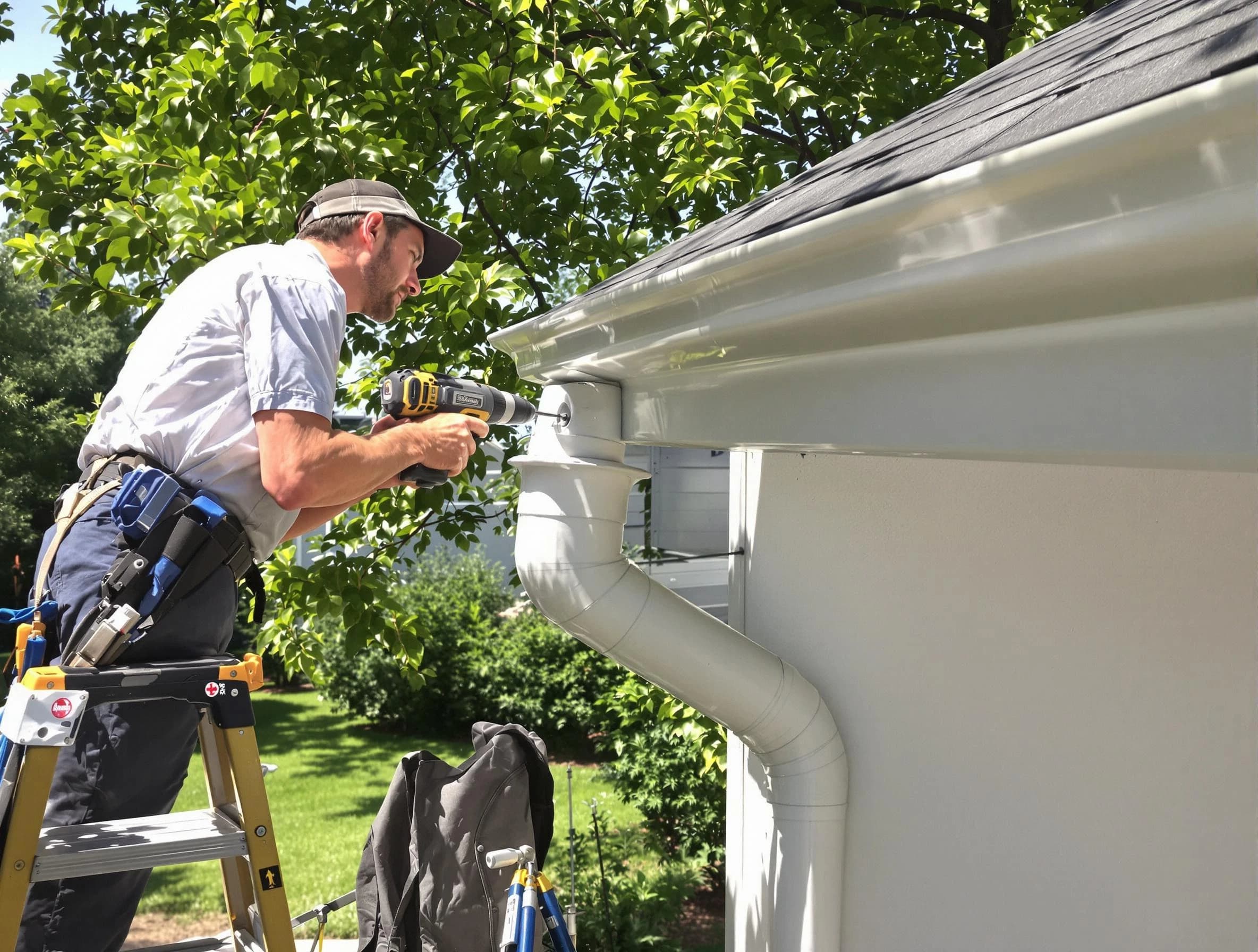 Properly installed rain gutters by Kent Roofing Company in Kent, OH