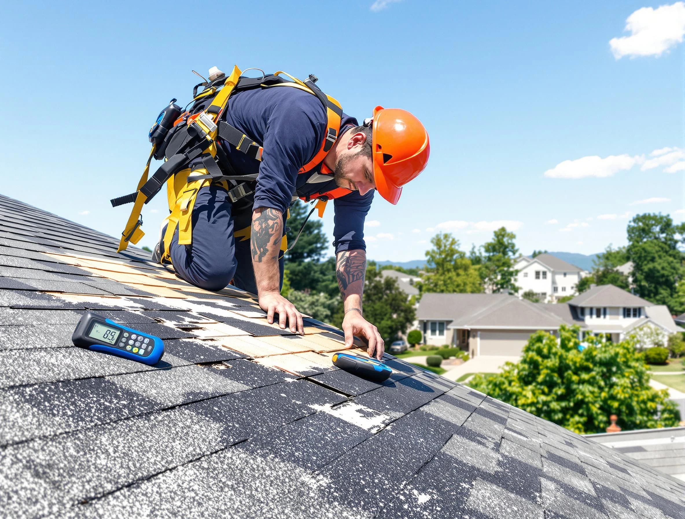 Kent Roofing Company professional performing roof repairs in Kent, OH